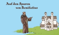 Grafik mit einer Person, die auf ein historisches Gebäude blickt