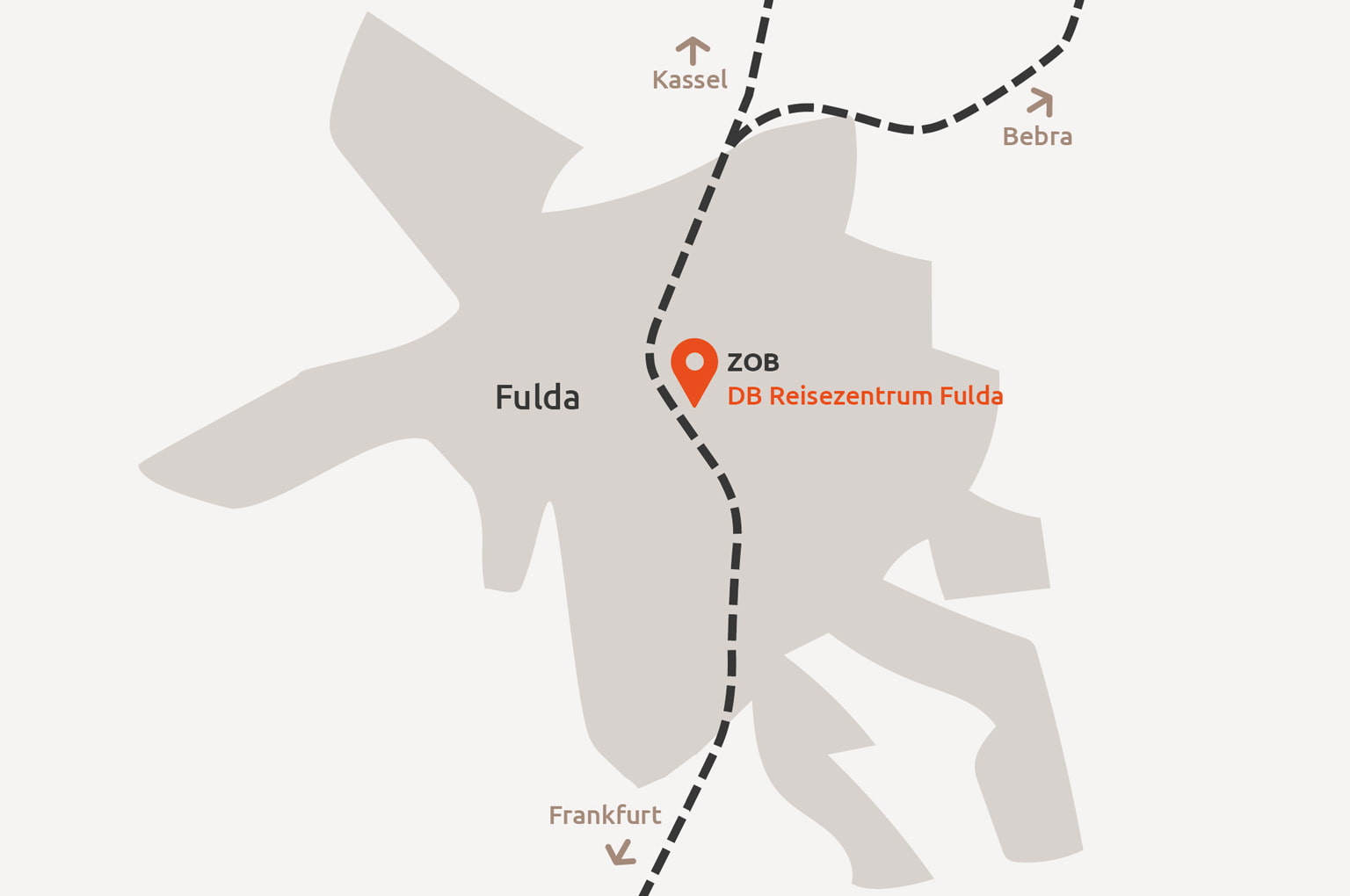 Karte: Bahn - Tourismus Fulda